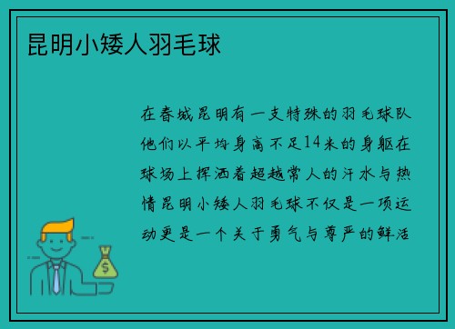 昆明小矮人羽毛球