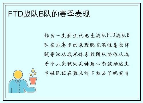 FTD战队B队的赛季表现